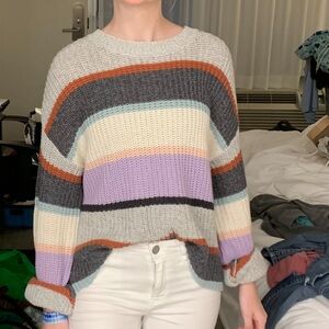 American Eagle Striped Waffle Knit Sweater – Size Small